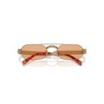 Miu Miu MU B52S 52 7OE90X gold metal sunglasses with orange lenses, front view