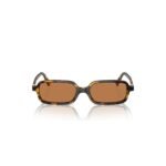 Miu Miu Regard MU 11ZS 51 VAU2Z1 honey havana rectangular sunglasses with brown lenses, front view