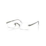 Ray-Ban × A$AP Rocky Optics RX3928V 54 3201 polished grey rimless eyeglasses, angled view