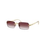 Ray-Ban × A$AP Rocky RB3928 54 001/8H arista gold rimless sunglasses with clear gradient dark violet lenses, angled view