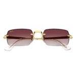 Ray-Ban × A$AP Rocky RB3928 54 001/8H arista gold rimless sunglasses with clear gradient dark violet lenses, front view