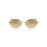 Ray-Ban × A$AP Rocky RB3929 54 001/7I arista gold oval sunglasses with brown mirror gold gradient lenses, front view