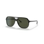Ray-Ban Bill RB2198 56 901/31 polished black sunglasses with G-15 green lenses, front view