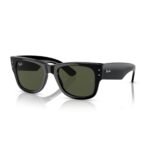 Ray-Ban Mega Wayfarer RB0840S 51 901/31 polished black sunglasses with green G-15 lenses