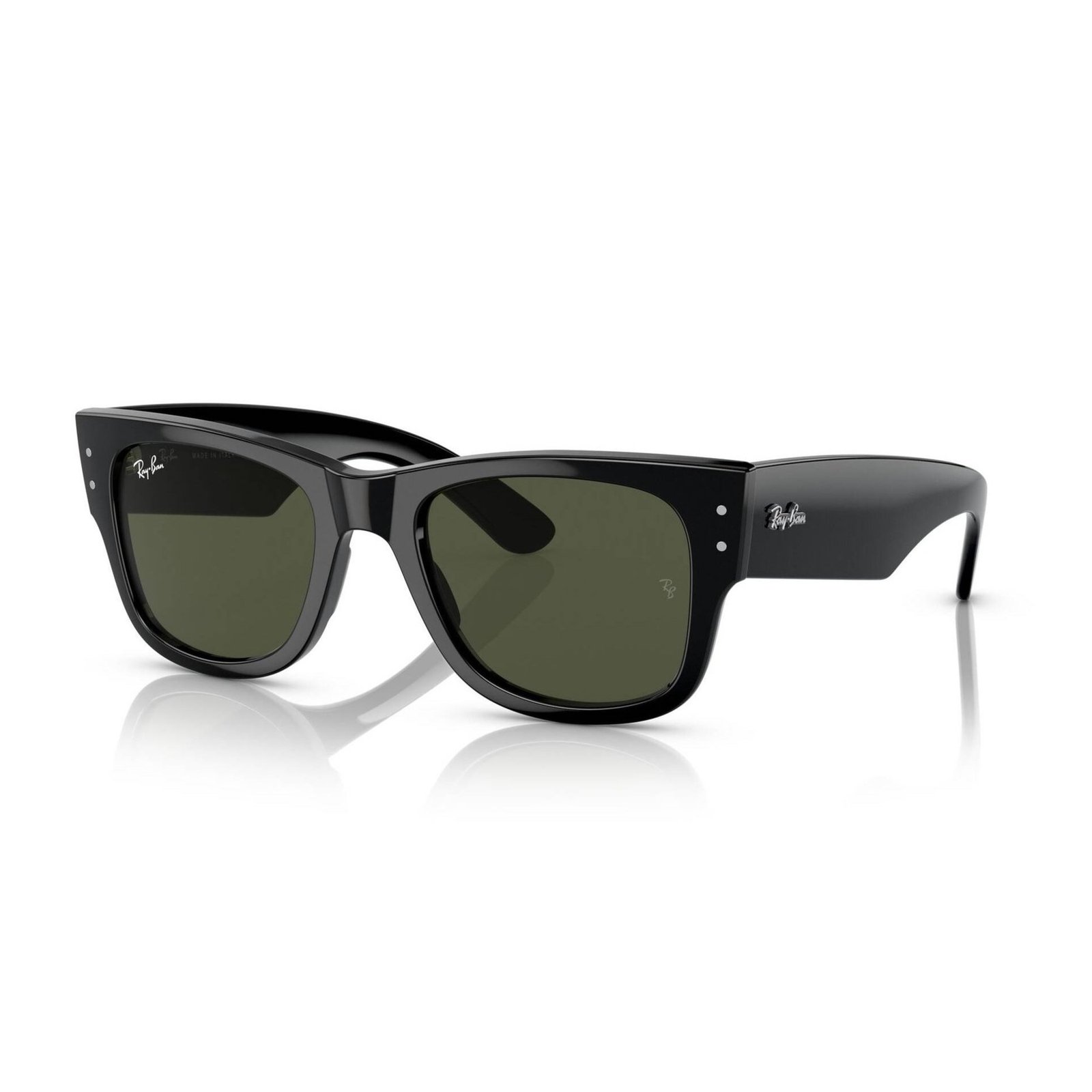 Ray-Ban Mega Wayfarer RB0840S 51 901/31 Ray-Ban Mega Wayfarer RB0840S 51 901/31 polished black sunglasses with green G-15 lenses