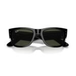 Ray-Ban Mega Wayfarer RB0840S 51 901/31 polished black sunglasses with green G-15 lenses