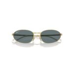 Ray-Ban RB3734 59 001/3R arista gold sunglasses with dark blue polarized lenses