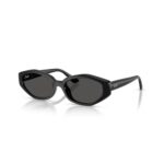 Ray-Ban RB4473D 56 667787 polished black sunglasses with dark grey lenses, angled view