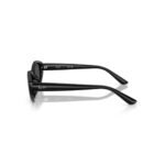 Ray-Ban RB4473D 56 667787 polished black sunglasses with dark grey lenses, side view