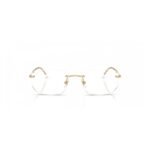 Ray-Ban RX3768V 56 2500 polished arista gold rimless eyeglasses, front view