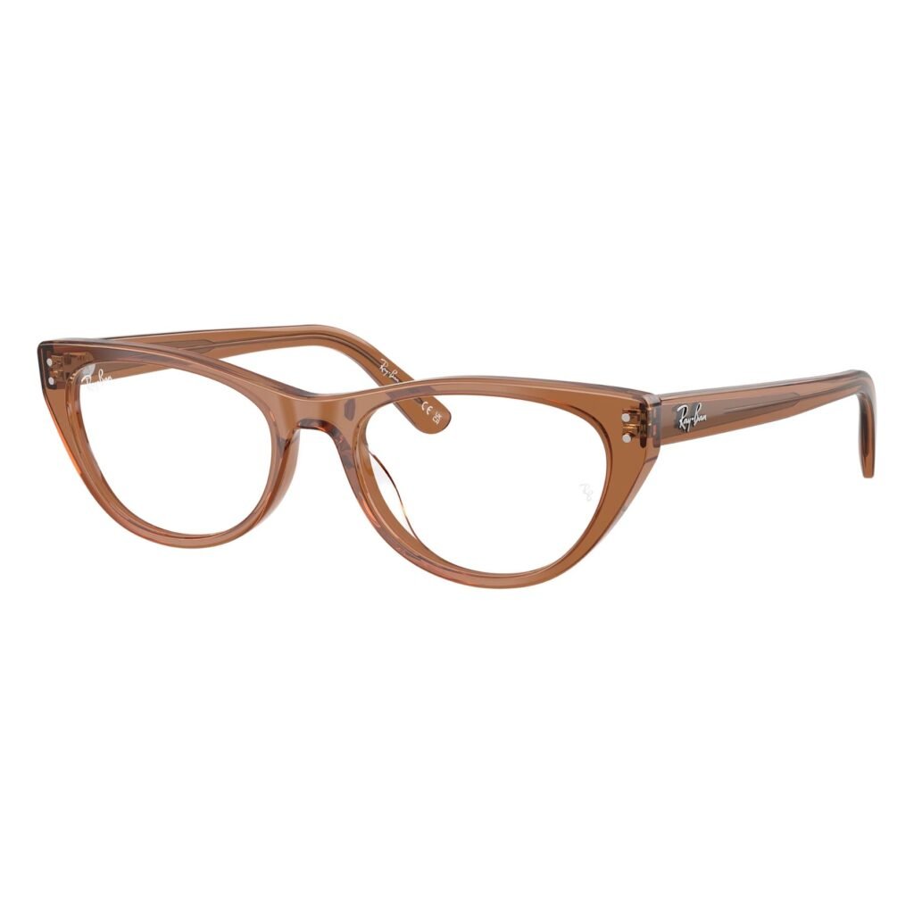 Ray-Ban RX5449D 54 8201 transparent brown square eyeglasses