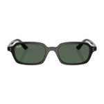 Ray-Ban Zuri RB4455 49 667771 polished black sunglasses with dark green lenses, front view