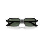 Ray-Ban Zuri RB4455 49 667771 polished black sunglasses with dark green lenses, detail view