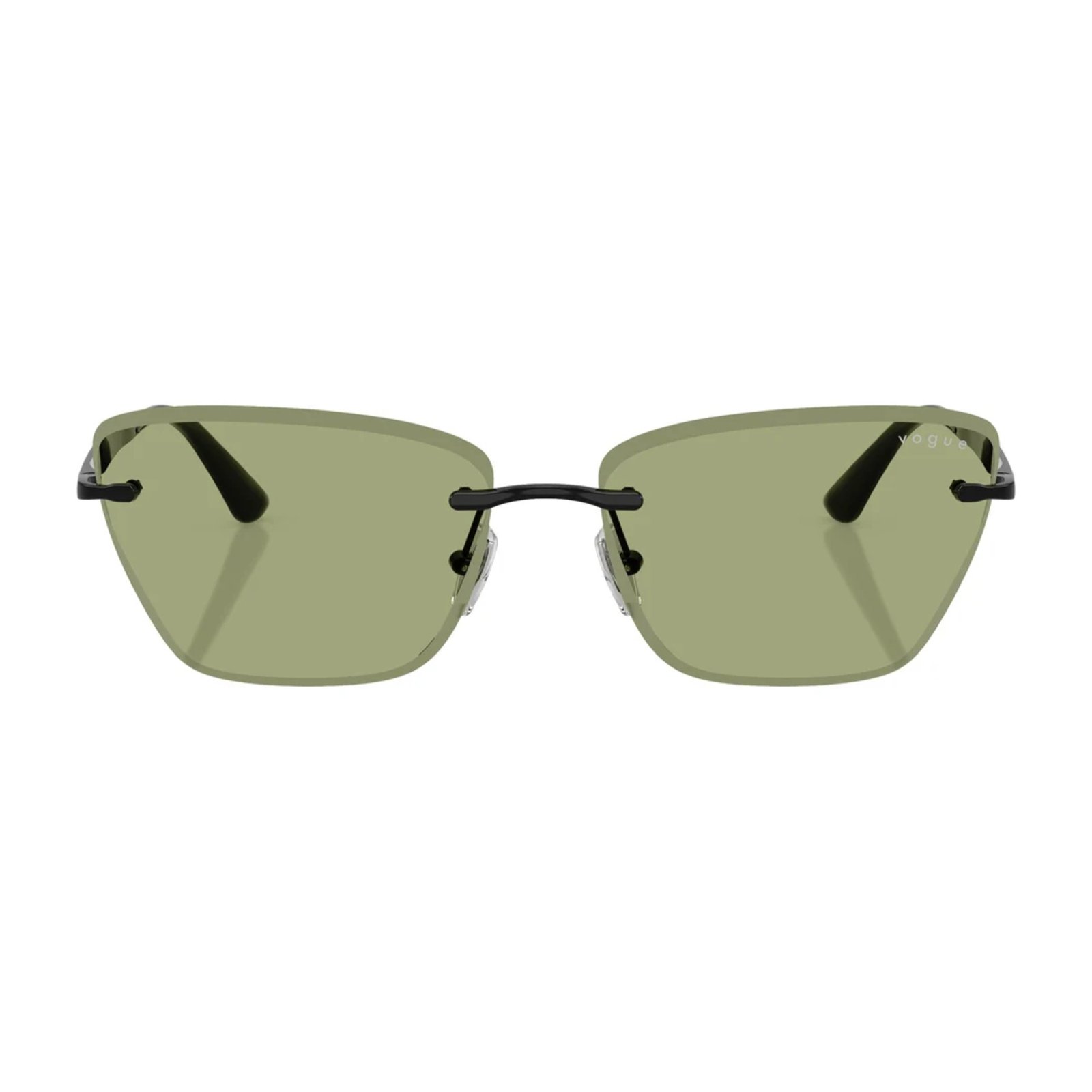 Vogue Eyewear VO4332S 59 352/82 Vogue Eyewear VO4332S 59 352/82 black rimless cat-eye sunglasses with green lenses