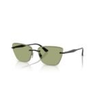 Vogue Eyewear VO4332S 59 352/82 black rimless cat-eye sunglasses with green lenses, second view