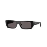 Vogue Eyewear VO5657SU 53 W44/87 black rectangular sunglasses with smoke lenses, angled view