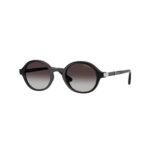 Vogue Eyewear VO5692S 46 W44/8G black round sunglasses with grey gradient lenses, angled view
